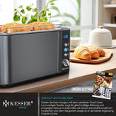 Broodrooster - Toaster - 4 sleuven - 1250W - Antraciet